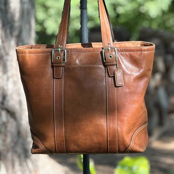 Coach Brown Tote Bag #F11202 - Picture 1 of 12